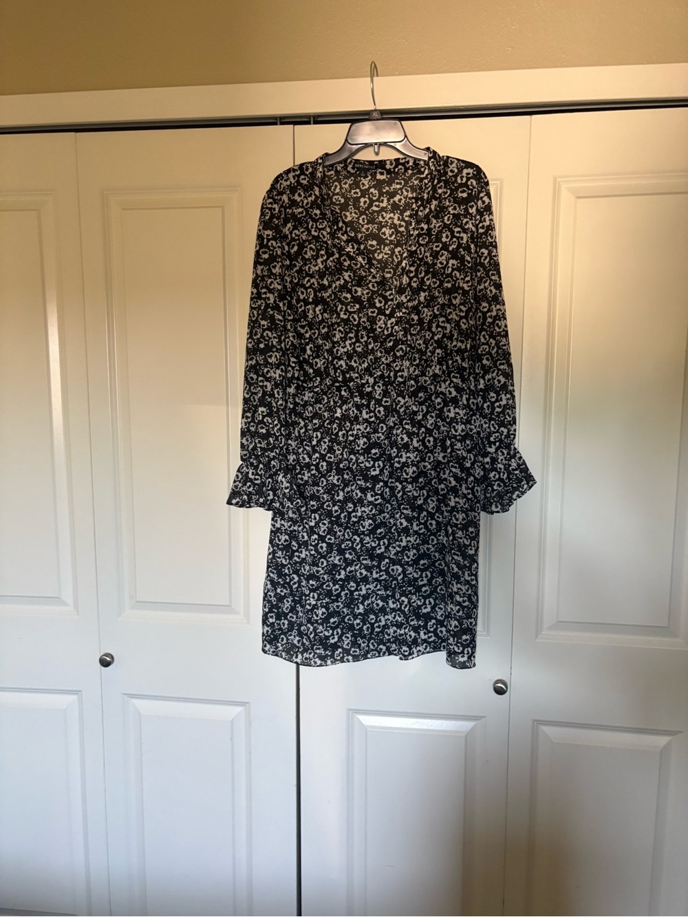 J.Crew Mercantile Black & White Floral Dress